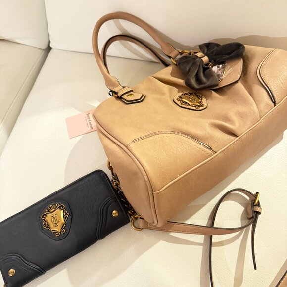 Juicy Couture Juicy Romance Satchel crossbody bag w wallet & bow keyring - Picture 3 of 10